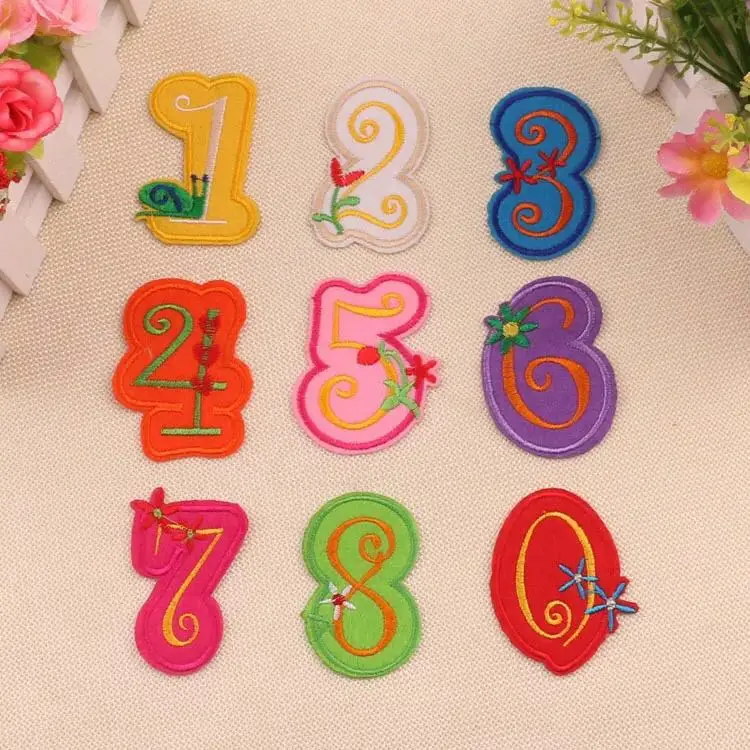 Cutie Embroidered iron on Number Patch Iron On Numerals for T-Shirt or Coat Decoration Embroidery Patches | Дом и сад