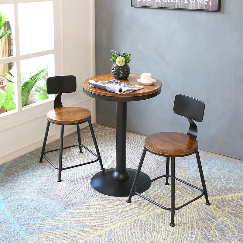 Современные Простые бар стол и стул PU и железа Книги по искусству Кофе магазин роскошный Стиль высокое стул стол и стул комплект обеденный