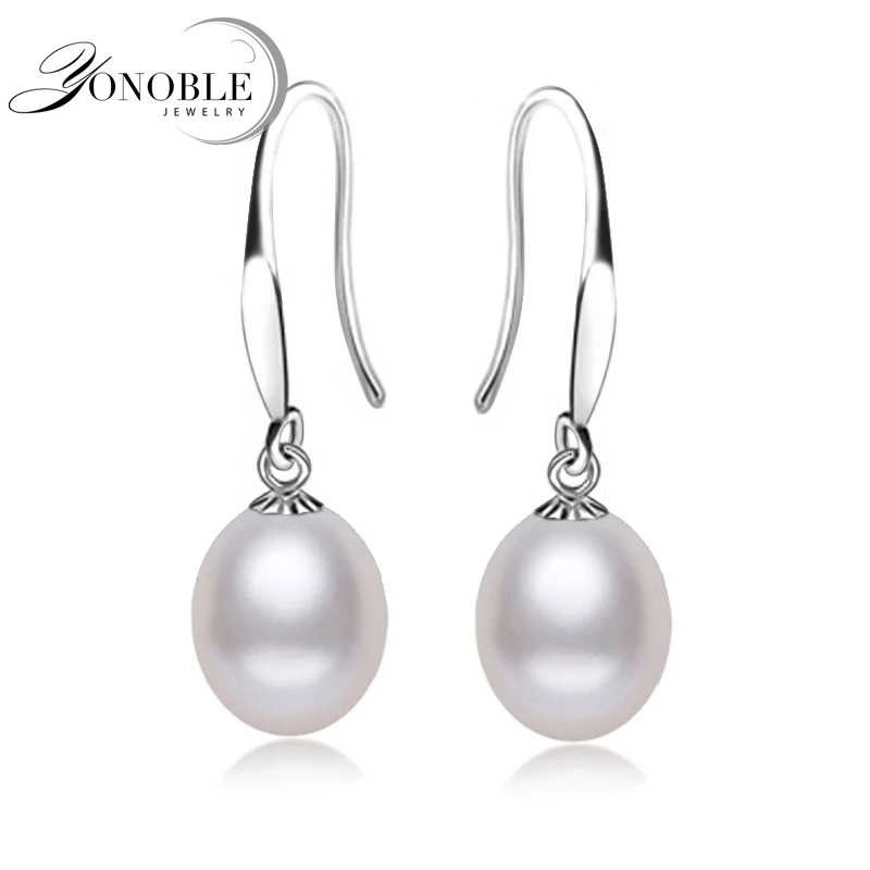 

Natural Freshwater Pearl earrings for women,wedding real pearl earring 925 sterling silver jewelry girl birthday nice gift white