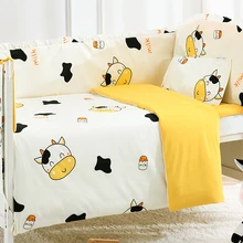 Скидка! 6/9 шт. корова детское постельное белье хлопок простыня для детской кроватки белье для детской кроватки, комплект для новорожденных, полный комплект, 120*60/120*70 см