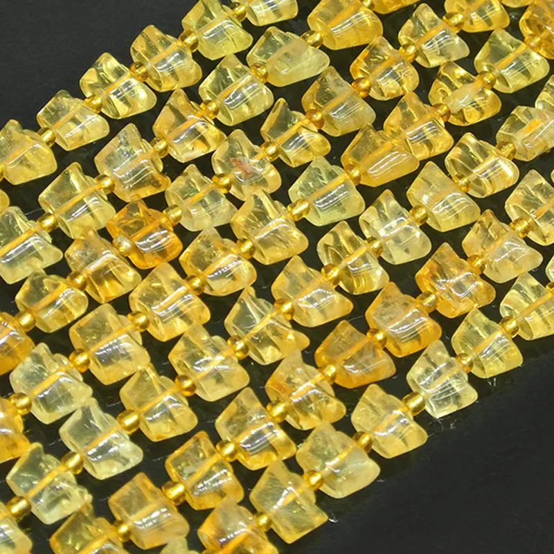 

7x10mm Natural Ingots Shape Citrines Beads For Jewelry Making Beads Bracelet Necklace 15'' Needlework DIY Beads Trinket