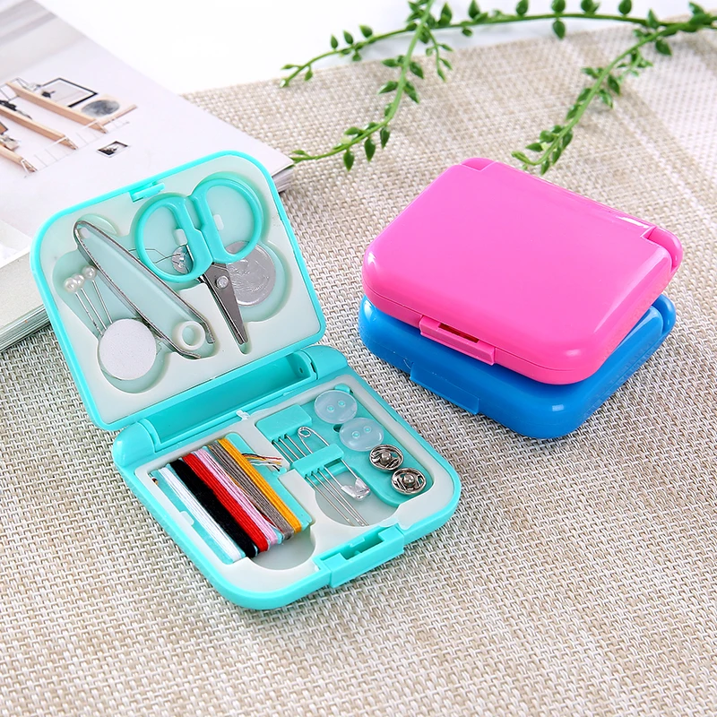 

Threads Box Set Kits Storage Box Portable Travel Scissor Thimble Buttons Pins Home Tools Sewing Accessories Sewing Needle Box