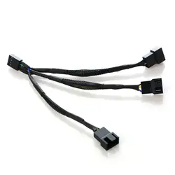 4 pin PWM вентилятор кабель 1 до 3 способа Splitter шнур черный рукавами расширение Kable разъем для Процессор Вентилятор компьютера случае P15