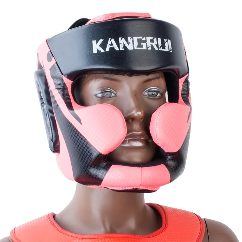 

Kangrui Brand Boxing Helmet High Grade Taekwondo Kickboxing MMA Muay Thai Head Guard Sparring Head Protection Men And Women