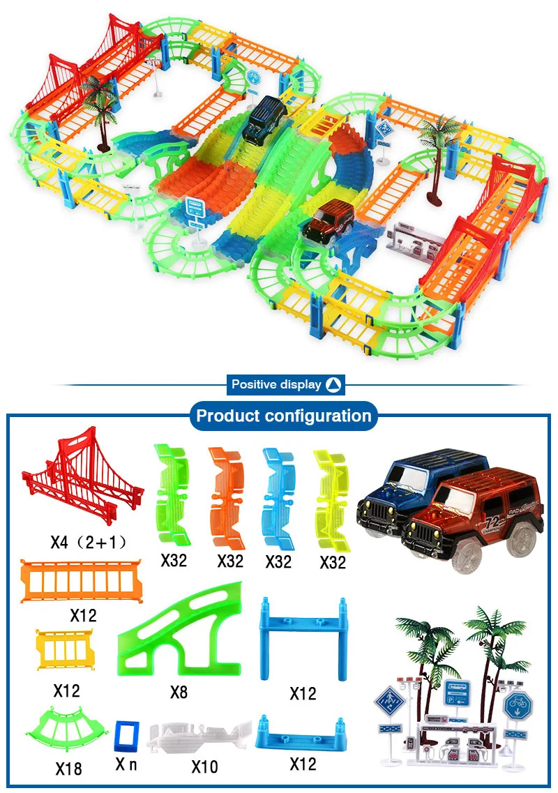Тип Гибкие железнодорожные дорожки автомобиль игрушка DIY трек кирпичи для дороги набор с мигающий светильник железнодорожная машина сборка поезд модель блоки игрушки