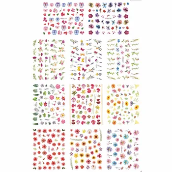 

11 PACKS / LOT NAIL ART 3D SIMULATION BACK ADHESIVE NAIL STICKER CHERRY BLOSSOM CHRYSANTHEMUM LAVENDER E633-643