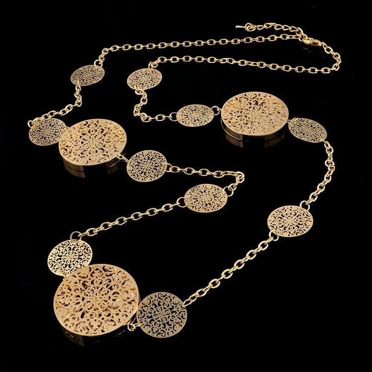 LongWay Новое Кристальное золотое ожерелье s& Кулоны для женщин 3 цвета длинное ожерелье ювелирное массивное ожерелье SNE170102