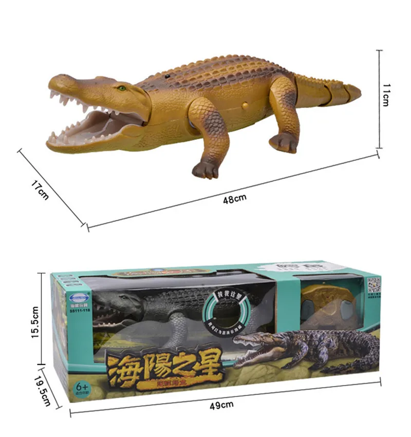Реальная жизнь электрический пульт дистанционного управления RC игрушечный крокодил люминесцентный звук животные ползают крокодил дети забавная игрушка для детей подарок