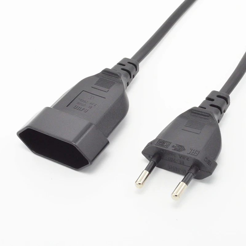 

New European EU 2 Prong VDE Male to Female Power Extension Cord Cable for PC Computer PDU UPS 0.5M/1M/2M/3M/4M/5M
