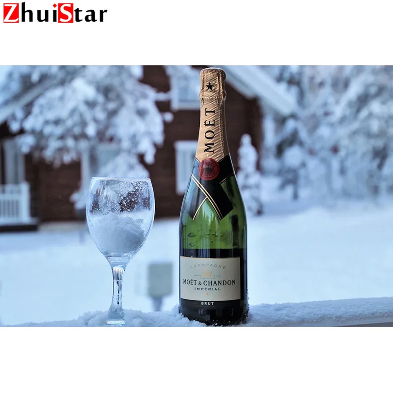 

ZhuiStar DIY full Square drill Diamond painting Champagne Set For Mosaic Diamonds Cross Stitch Rhinestones Needlework LWR