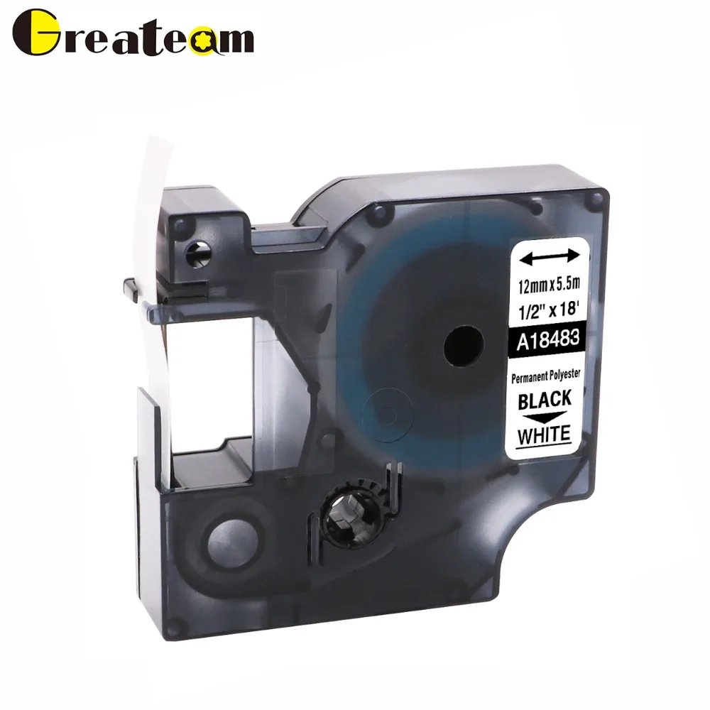 Greateam 1pcs 18483 Dymo Rhino Permanent Polyester Label Tape