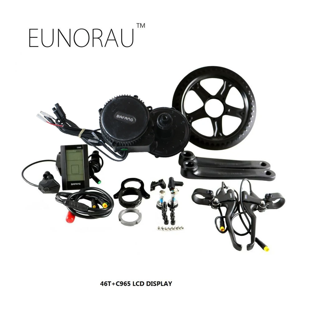 EUNORAU 8fun bafang 48v500w электровелосипед мотор 8fun Средний привод комплект для переоборудования электрического велосипеда мм G340.500 - Цвет: 46T and C965 LCD