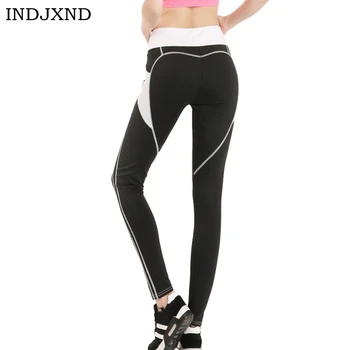 

INDJXND 2018 Women Fashion Gothic Push Up Ladies Mesh Pants Love Heart Black Leggings Casual Pants High Waist Sexy Leggings