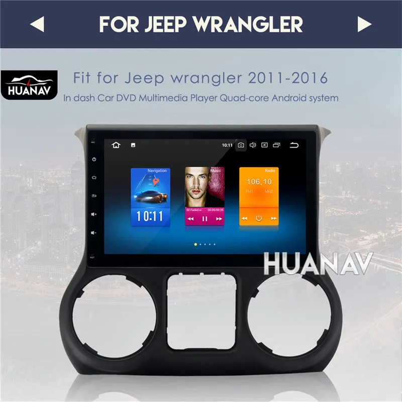 Clearance Car radio player car GPS navigation for Jeep Wrangler 2011-2016 2 din car radio gps Android 8.0 10.2
