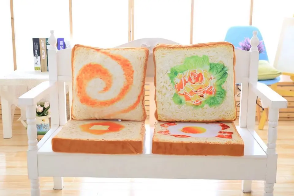 40 см* 40 см Плюшевые игрушки моделирование 3D реалистичность тост ломтики подушки в форме хлеба Пантеры трусики ручки колодки творческие игрушки