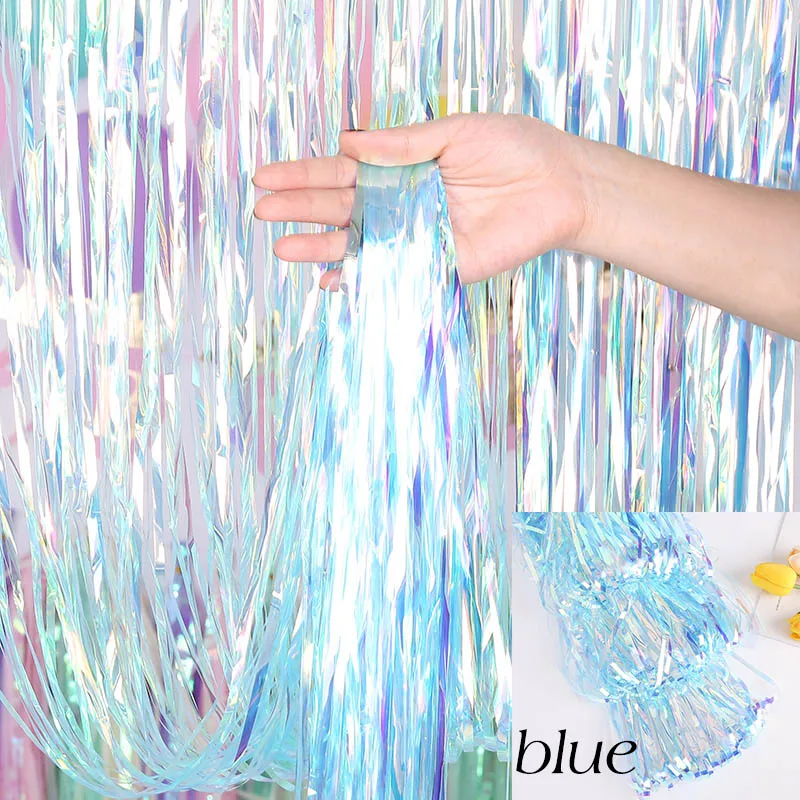 blue color curtain