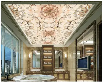 

Custom 3d wallpaper 3d ceiling murals wallpaper European-style stone tile parquet marble ceiling frescoes wallpaper home decor