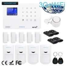 Homsecur беспроводный ЖК-дисплей 3g WI-FI SMS автодозвон охранной сигнализации Системы+ 4 pet-иммунная PIR LA02-3g