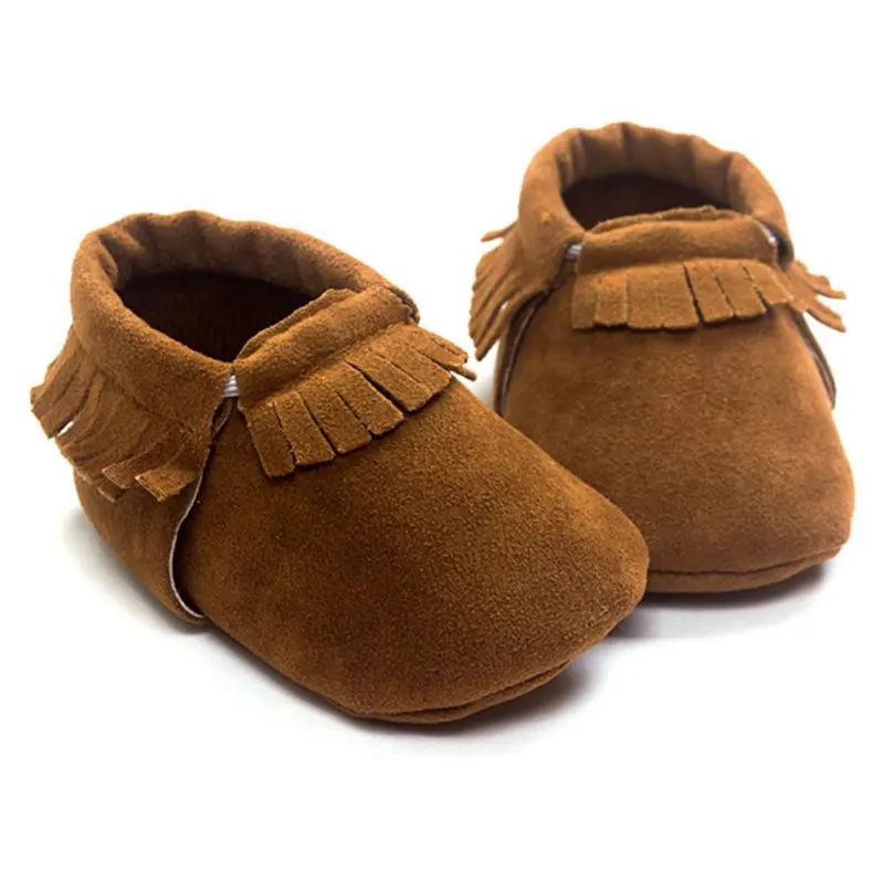 Newborn PU Suede Leather Shoes Baby Boy Girl Baby Moccasins Soft Shoes Fringe Soft Soled Non-slip Crib Shoe