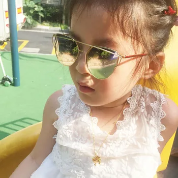 

2019 Anti-Reflective Child UV protection Fashion Sunglasses Boys Girls Kids oculos de sol Cool children glasses metal leg N704A