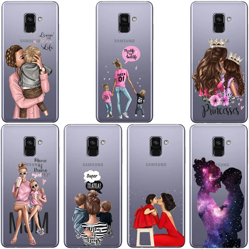 Moda черный коричневый Mae Do Bebe Da Menina Do Cabelo Rainha 01 чехол для samsung S6 7 8 9 Plus Mulher для девочек Tampa Do Telefone