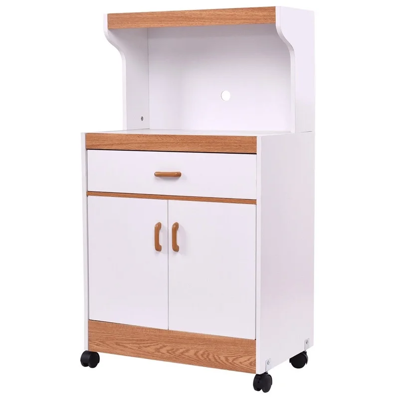 Rolling Microwave Stand Cabinet With Drawer And Two Doors Living Stand Cabinet With Drawer And Two Doors