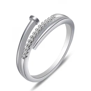 

Exquisite Nail Shaped Ring CZ Rings for Women Fashion Plated Aneis De Ouro Jewelry