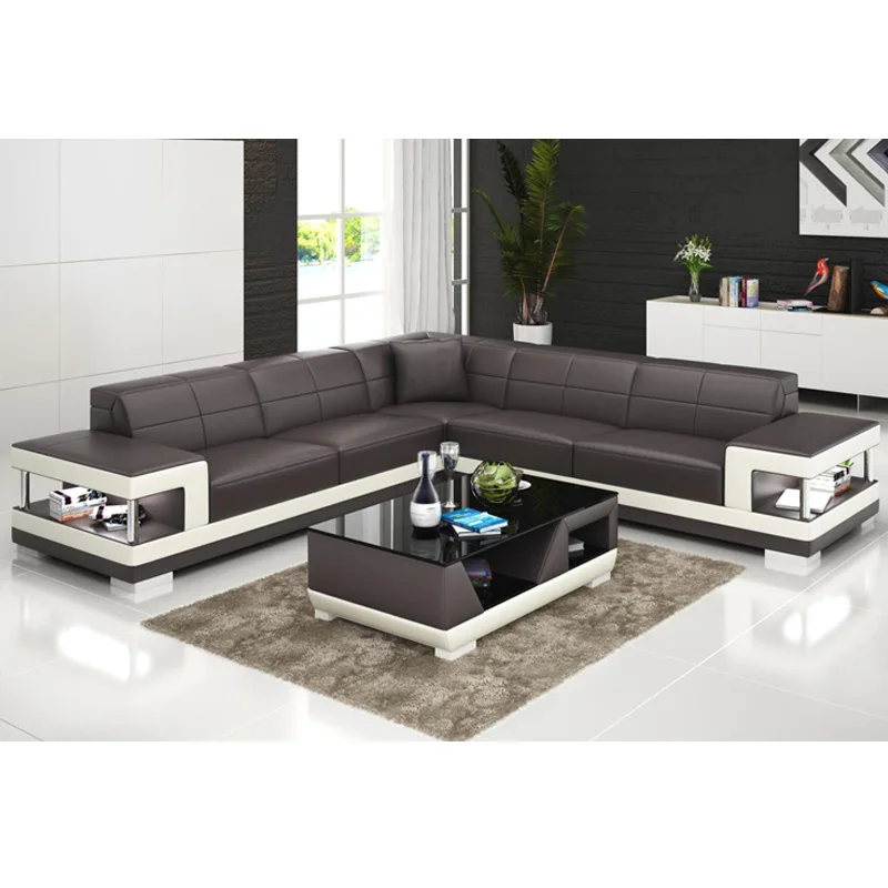 Итальянский стиль роскошный диван гостиная кожаный угловой диван