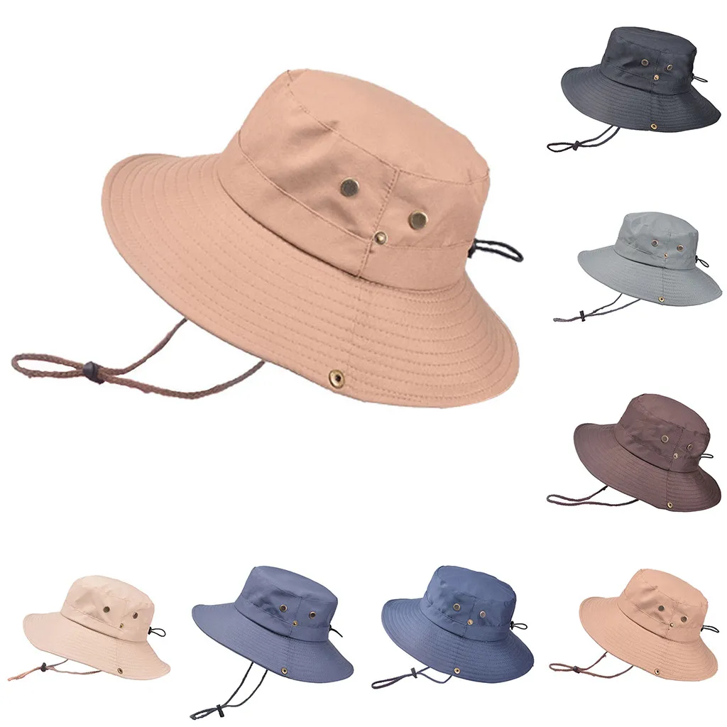 

Summer Fishing Hat Man Women Outdoor Hiking Adjustable Mountaineering hat big breathable hat cap UV protection fisherman hat