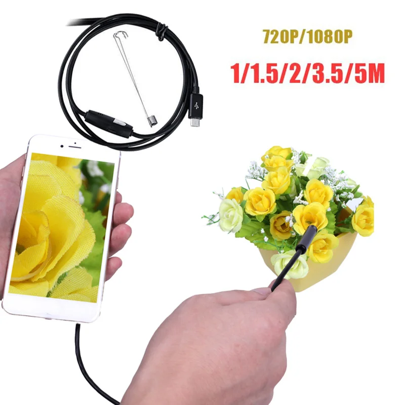 1 м эндоскоп камера 7 мм Мини Android эндоскоп видео камера s Usb бороскоп Borescopes видеокамеры область