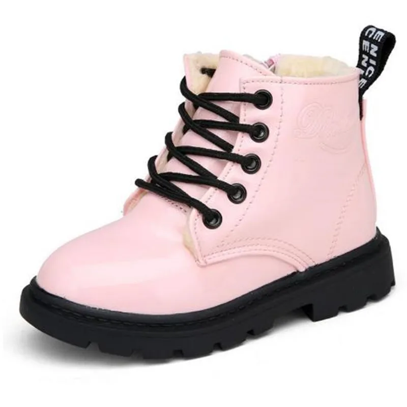 Children's Boots New Autumn Winter PU Leather Waterproof Martin Boot