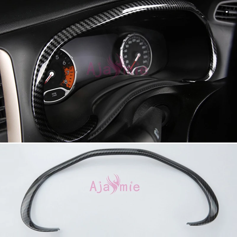 2016 2018 Carbon Fiber Color Dashboard Driving Computer Overlay Trim Cover Chrome Car Styling For Jeep