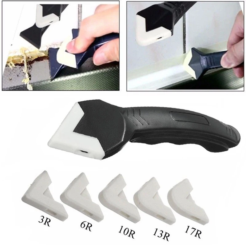 

3 in 1 Sealant Angle Scraper Silicone Grout Caulk Tool Kit Set Remover Spreader Spatula Cement Kitchen Window Cleaner
