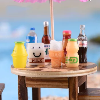 

Mini Burger/Music Bottle/Milk/Cola Food Figurine Plastic Miniature Modern Figures PVC Statue Ornaments DIY Landscape Ornaments
