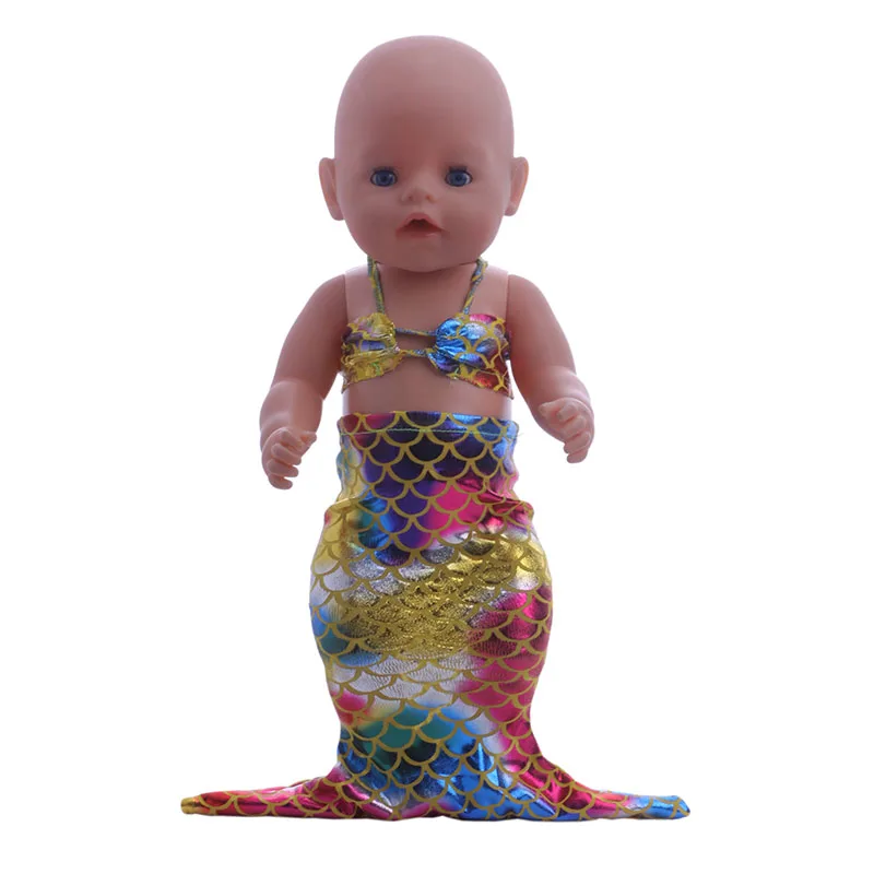 

Mermaid dressed up as a costume fit 43cm or 18" american Doll Clothes Baby Best gift b698