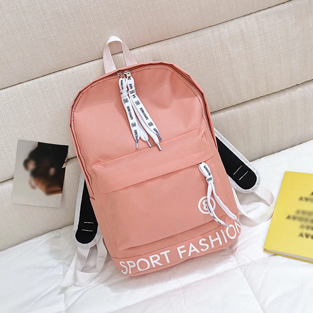 Aelicy Women Canvas Backpacks Ladies Shoulder School Bag Backpack For Girls Travel Fashion Bag Bolsas Mochilas Sac A Dos - Цвет: OR