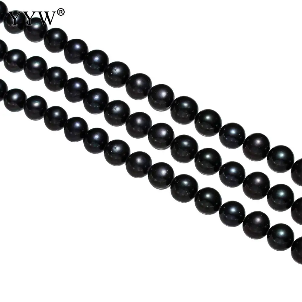 

Cultured Round Freshwater Pearl Beads black 9-10mm Approx 0.8mm Sold