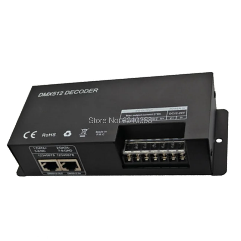 

2 pcs/lot DMX512 decoder DC 12-24V DMX led decoder common anode 3 channels DMX512 demoder for rgb led lamps