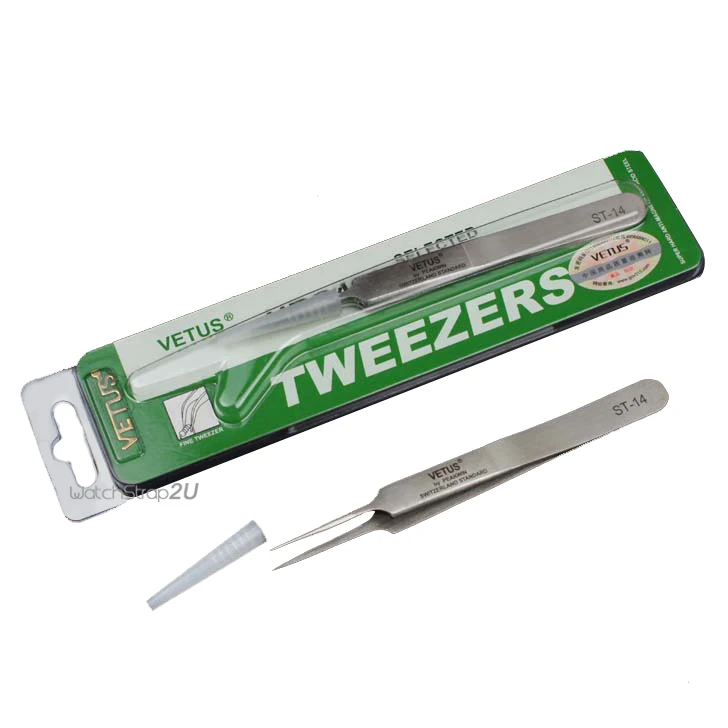 

Watchmaker Anti-acid Steel Tweezers Non Magnetic Repair Tool High Quality ST-14 Silver