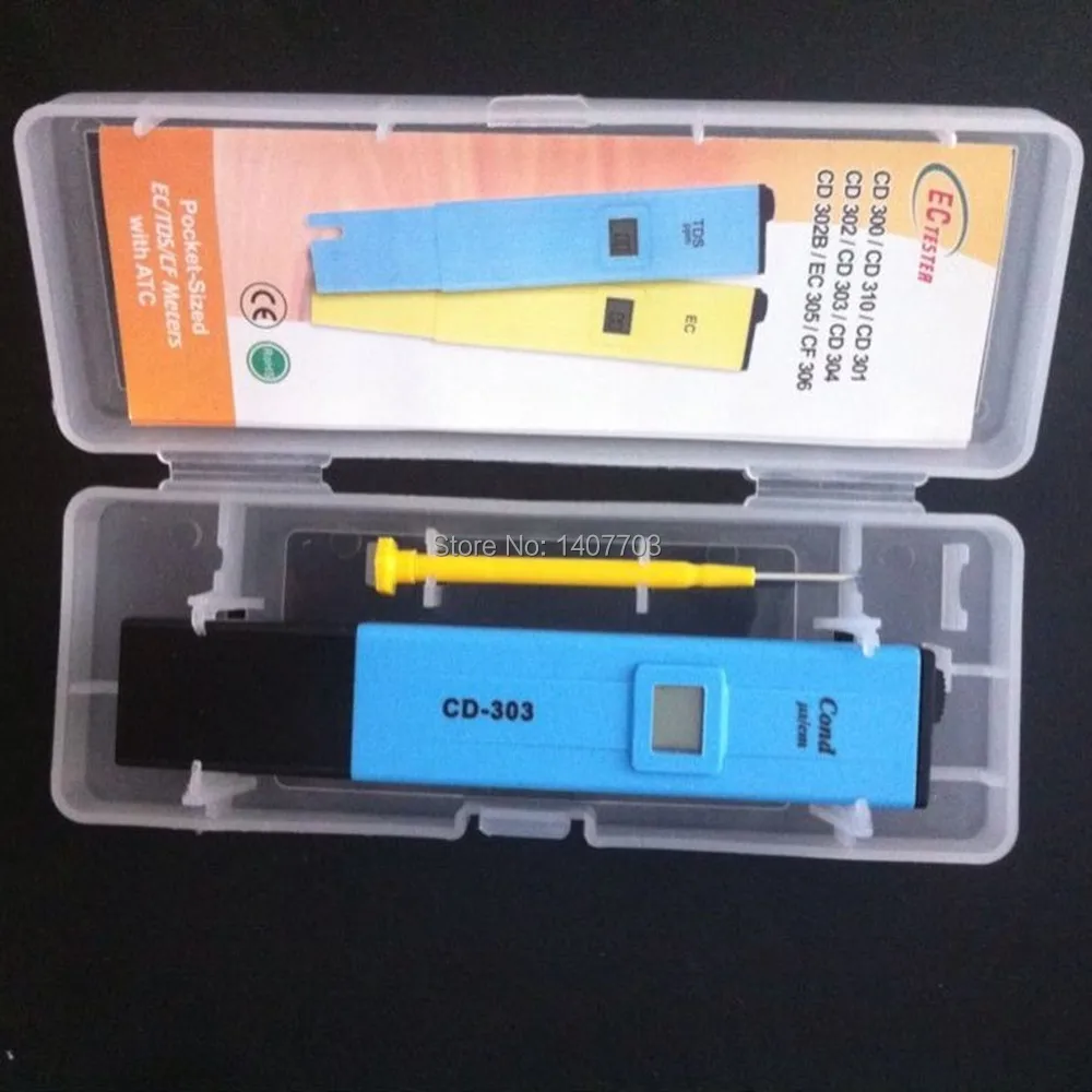 

Digital pocket size ec meter, pen conductivity meter cd-303, 10-1999 us/cm