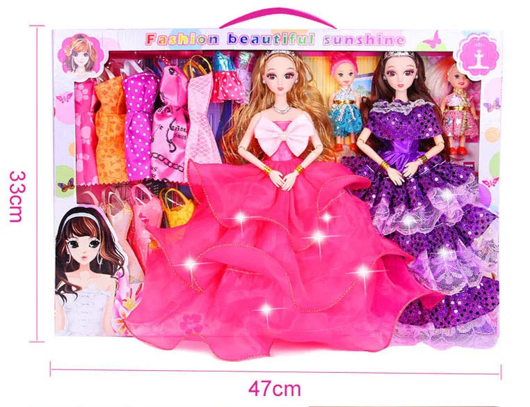 154 шт с изысканной подарочной коробкой для девочек подарок на день рождения DIY кукла игрушка для обучения принцесса кукла набор одежды игровой дом игрушка Косплей