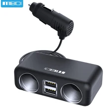 MEIDI car charger Cigarette Lighter Adapter Power 80W+12V/24V Dual USB Car Charger + 80CM Charging Cable for iPhone 6S 7 Samsung
