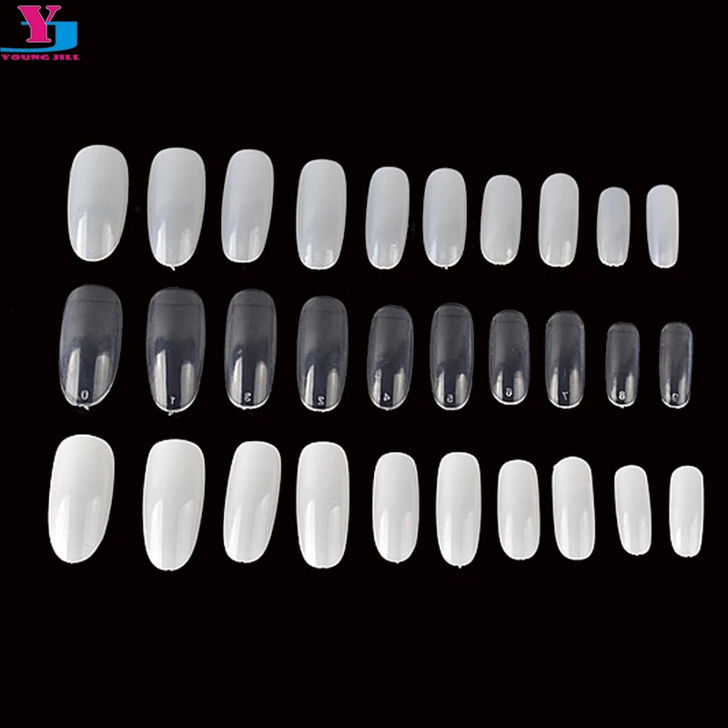 

500pcs Oval Clear/Nature/White Fake Nails Salon Full Cover French Unhas Artificiais Acessorios Para Mulher Press On Nails Cheap