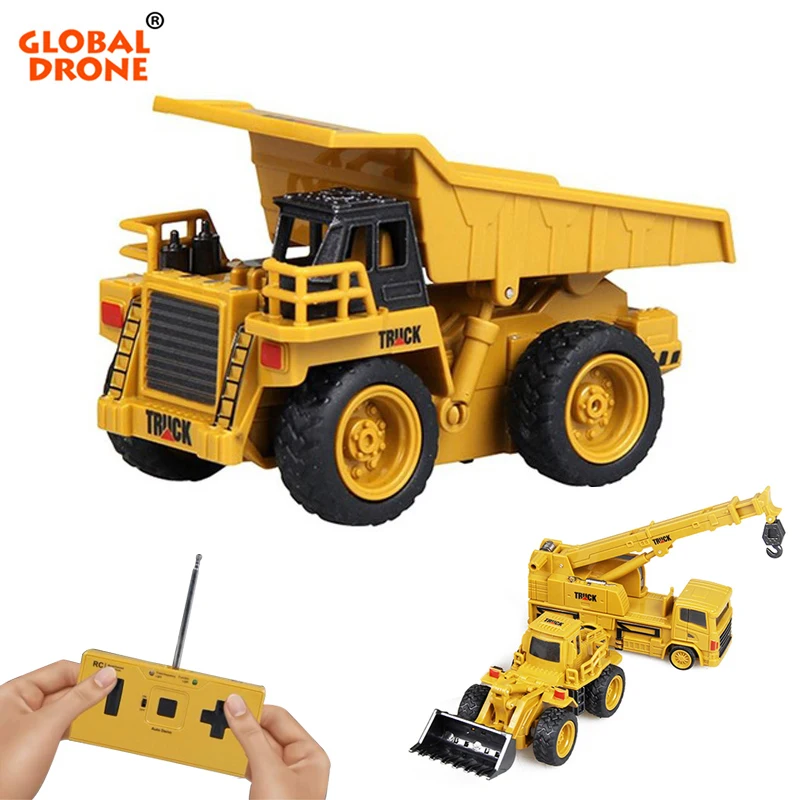 

Toys for boys Mini Rc Constrction Excavator Truck Tractor Model Remote Control 27Mha/40Mha 4-Channel Bulldozer Crane Truck