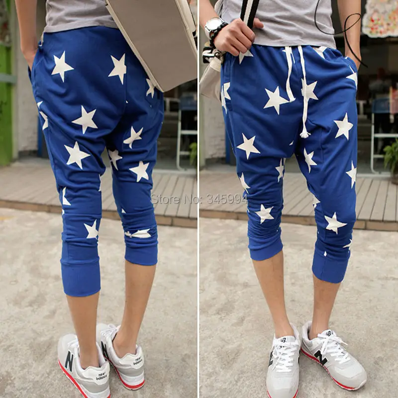 Masculino cal&ccedil;as cal&ccedil;as gota gancho cal&ccedil;as Harem moda Hip hop Dance cal&ccedil;as soltas estrelas de alta qualidade