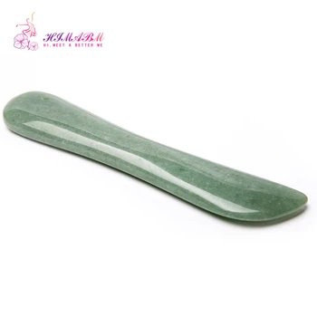 

HIMABM 1 Pcs 100% natural Green Aventurine scraping plate with acupuncture stick facial massage Guasha board back scrapping