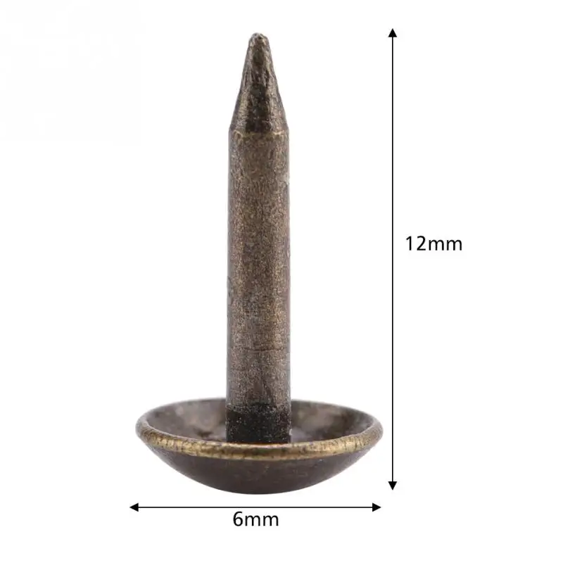100 шт. железная обивка для ногтей, антикварный чехол для ювелирных изделий, коробка для дивана, декоративная Шпилька, штифт для ремонта декоративной мебели, гвозди - Цвет: 6 x 12 mm