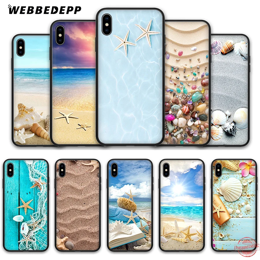 Мягкий силиконовый чехол WEBBEDEPP Blue Wood Seashells Sea Star для iPhone 8 7 6S 6 Plus 11 Pro XS Max XR X 5 5S SE |