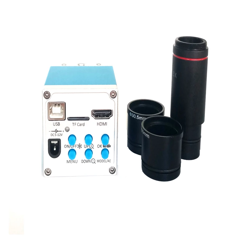 

Free shipping 16MP HDMI USB Microscope Camera For Industry Lab PCB USB Output TF Card Video Recorder With 0.5X Lens+ 30mm 35.5mm