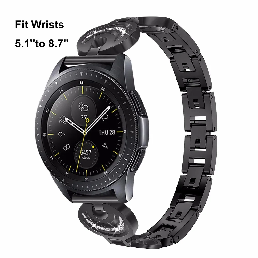 Женский ремешок для часов из нержавеющей стали для samsung Galaxy Watch 42 мм/Active 2 40 мм 40 мм быстроразъемный ремешок ювелирные изделия с бриллиантами